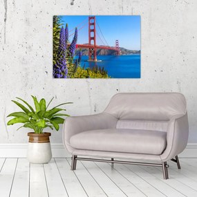Tablou pe sticlă - Podul Golden Gate, San Francisco (70x50 cm)