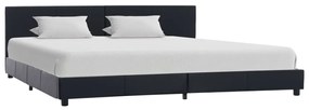 vidaXL Cadru de pat, negru, 180x200 cm, piele ecologică