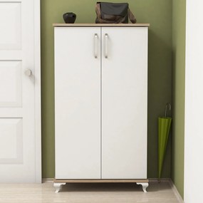 Comodă pentru pantofi Ari - Walnut, White