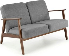 Canapea MILANO 2S, gri - Castel 93, stofa catifelata/lemn, 120x77x77 c