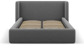 Pat matrimonial gri tapițat cu spațiu de depozitare cu somieră 200x200 cm Jason – Windsor &amp; Co Sofas