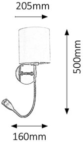 Rabalux 6529 - Aplica LED LARKIN 1xE27/40W+LED/3W, iluminare perete