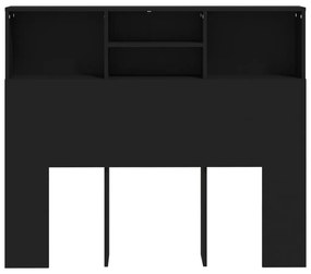 Tablie de pat cu dulap, negru, 120x19x103,5 cm Negru, 1