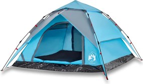 vidaXL Cort de camping cupolă 4 persoane, setare rapidă, albastru