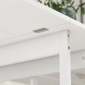 HOMCOM Masă Pliabilă cu 2 Blaturi Rabatabile pentru 4 Persoane cu 2 Rafturi Deschise, Gri | Aosom Romania