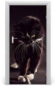 Autocolante pentru usi Perete pisică neagră