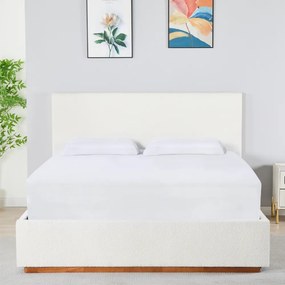Pat cu somieră si spaţiu de depozitare 160x200, alb, NUVOLA