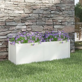 Jardiniera de gradina, alb, 150x50x50 cm, lemn masiv de pin 1, Alb