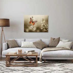 Tablou pe sticlă cu fluture (70x50 cm)