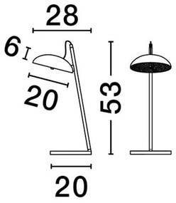 Veioza, lampa de masa LED Flute negru