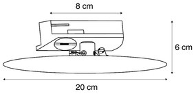 Plafonieră modernă neagră pentru sistem de șină monofazat cu 2 lumini - Iconic Pulley