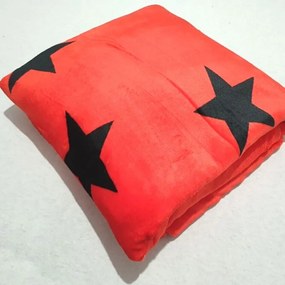 Pătură Cocolino Red Black Stars - 200 x 230 cm