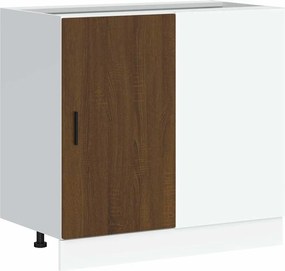 vidaXL Dulap de bază pentru chiuvetă “Lyon” din lemn de stejar maro