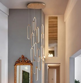 Lustra casa scarii XL cu 14 pendule LED si telecomanda Colette H500