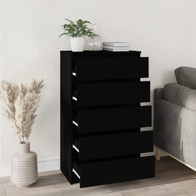 Dulap cu sertar, negru, 60x36x103 cm, lemn prelucrat 1, Negru