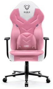 Scaun gaming din material Diablo X-Gamer: Marshmallow Pink