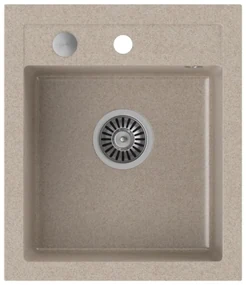 Chiuveta compozit incastrata Quadron Pop Johnny 100 bej 43x50 cm