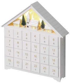 Calendar LED de Advent 8xLED/2xAA alb