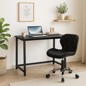 Set pentru birou – birou pliabil ZARIMO 80×40 cm negru + scaun de birou AVOLA VELVET negru