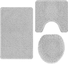 vidaXL Set de mochete anti-derapante pentru baie 3 pcs Gri PP