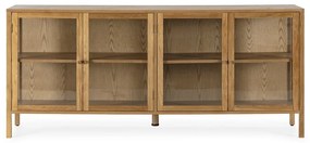 Vitrină în culoare naturală cu aspect de lemn de stejar 180x80x40 cm Ceci – MOME