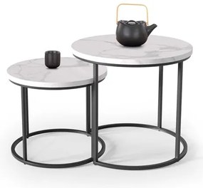 Set masute de cafea cu decor de marmura, FALKEN