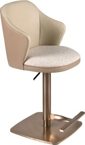 Scaun de bar pivotant cu inaltime reglabila Stool crem/ maro