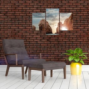 Tablou - Apus de soare peste stânci (90x60 cm)