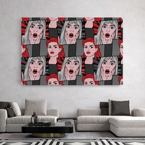 Tablou Canvas, 40x60cm, Dormitor si Living, Moderne, Pop, Grey Red Pop Art