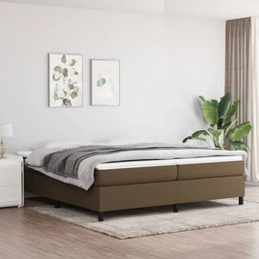 vidaXL Pat box spring cu saltea, maro închis, 200x200 cm, textil