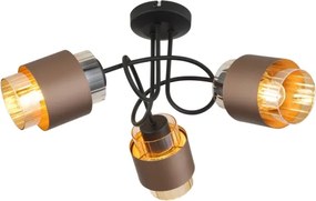 Globo 15560-3DC - Plafonier aplicat MILLEY 3xE27/40W/230V negru/bronz