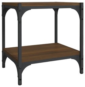 vidaXL Comodă TV, stejar maro, 40x33x41 cm, lemn prelucrat și oțel