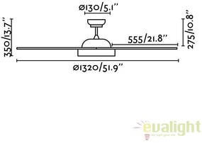 Lustra LED cu Ventilator si telecomanda design modern POLARIS alb 33346