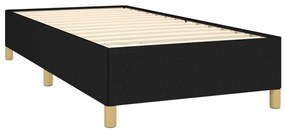 Cadru de pat, negru, 90x190 cm, material textil Negru, 35 cm, 90 x 190 cm