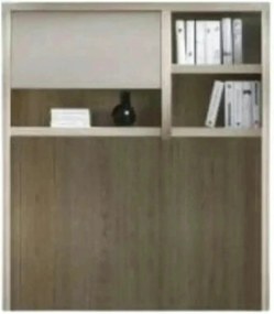 Biblioteca suspendata ROMA 5, stejar ferrara/gri mat, PAL laminat, 120
