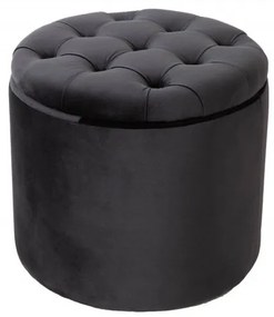 Taburete cu spatiu de depozitare Modern Barock 50cm, negru