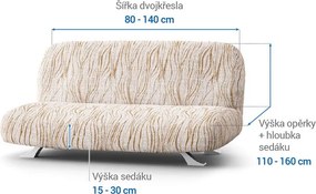 Gaico Huse bielastice UNIVERSO NOU bej cu dungi 2fotoliu cu manere de lemn (l. 80 -140 cm)