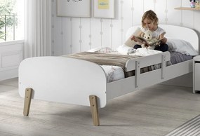 Set Pat Kiddy 90x200 cm cu Bară de Siguranță, pentru Camera Copii, Alb – Vipack