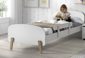 Set Pat Kiddy 90x200 cm cu Bară de Siguranță, pentru Camera Copii, Alb – Vipack