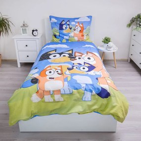 Bluey Happy Family lenjerie de pat 140×200cm, 70x90 cm