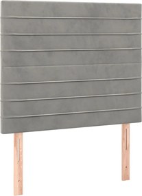 vidaXL Tăblie de pat gri deschis 90x5x118/128 cm catifea