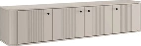 Dulap TV suspendată Vesper 4D 187 cm - cașmir / mânere negre