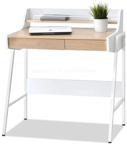 Masă PC Borge (stejar + alb). Promo -13%. 1109736