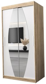 Dulap de haine 100 cm Eclipse (Stejar sonoma + Alb mat). 1063382