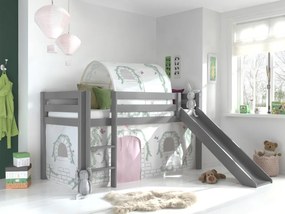 PINO Mid sleeper cu tobogan, perdea și tunel Birdy.