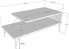 Măsuță de cafea Loire Travertine and Black
