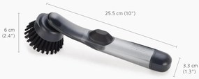 Perie de spalat vase cu dozator Joseph Joseph SinkTech 6500018, Cap inlocuibil, Gri