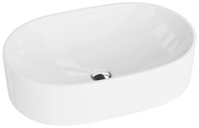 Lavoar pe blat Rune Hakon oval 53 cm alb lucios
