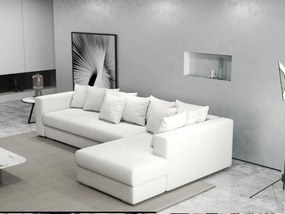 Colțar extensibil dumonde cu ladă de depozitare si sezut confortabil din spuma high-density, Gloria Euphoria Ivory II 320x183 cm