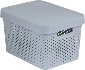 Cutie de depozitare INFINITY DOTS - 17 L, gri